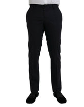 Dolce & Gabbana Dark Blue Wool Slim Fit Formal Pants -   -  Dolce & Gabbana.